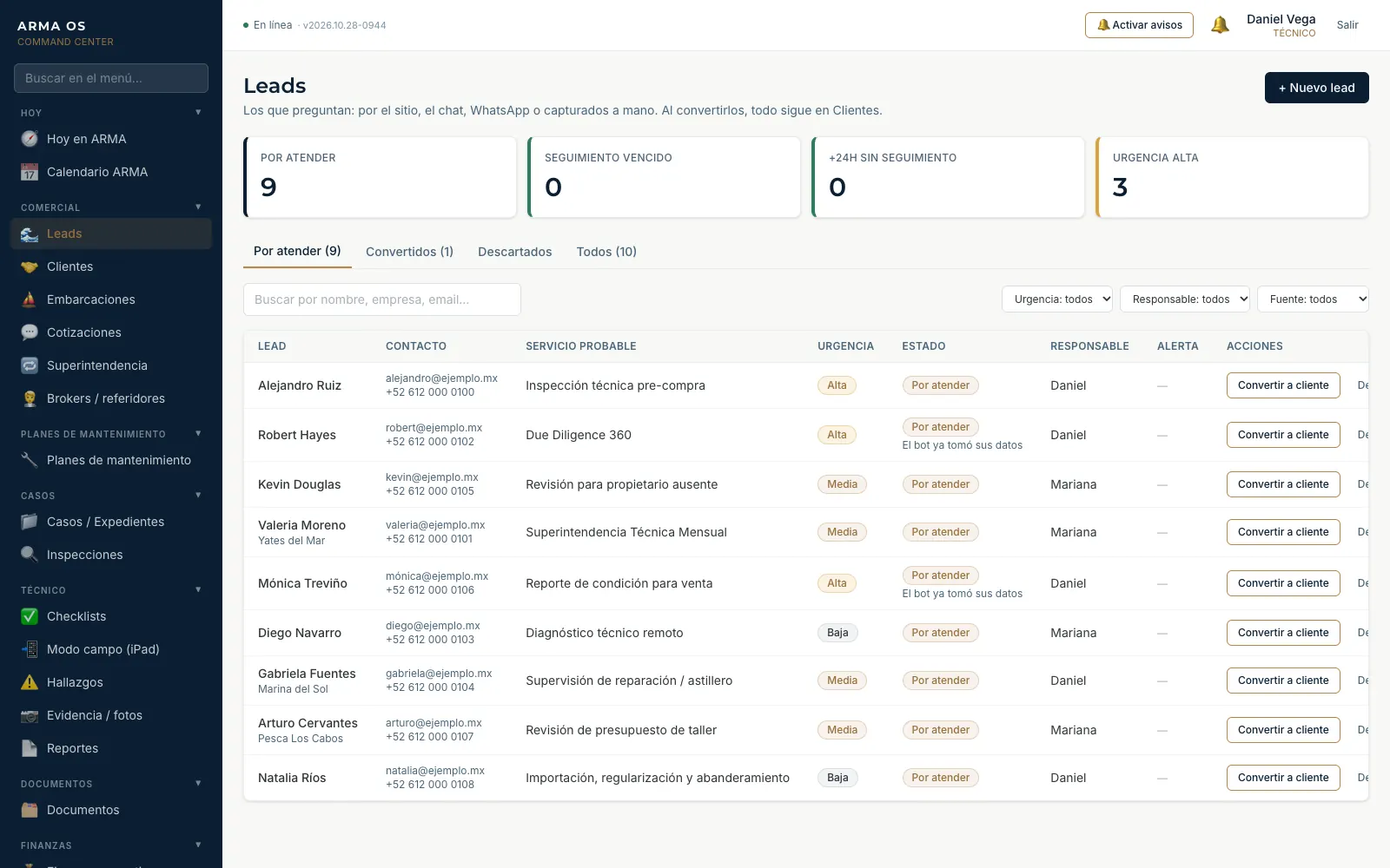 ARMA OS: leads to follow up