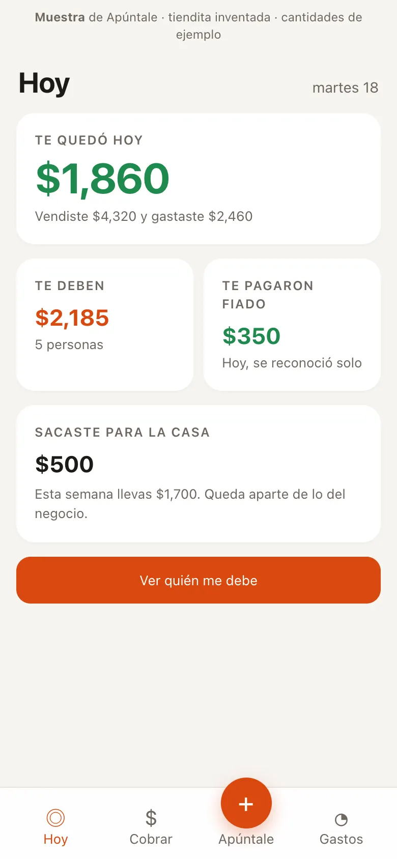 Apúntale sample app for corner stores