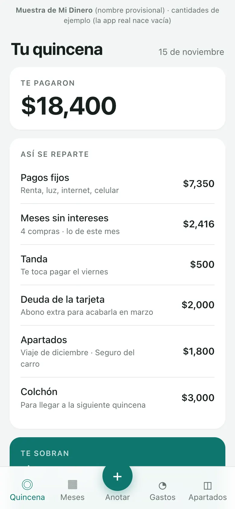 Personal finance sample app
